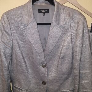 Talbots Silver Linen Blend Jacket